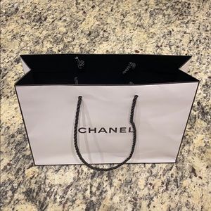 CHANEL Paper Gift Shopping Bag Empty Black White